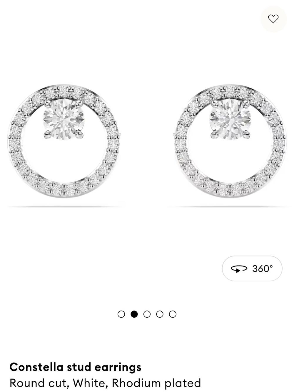 Swarovski Constella Rhodium Plated White Stud Earrings